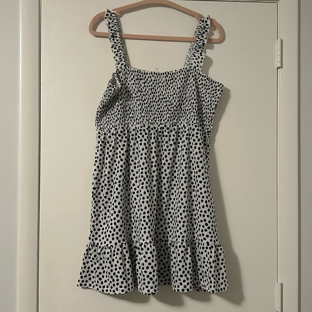 Topshop Mini Dress with Black Polka Dots